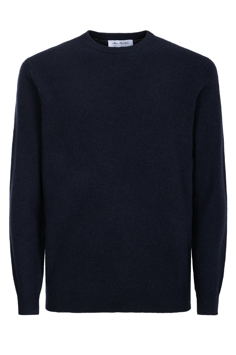 Girocollo Misto Viscosa Blue Navy
