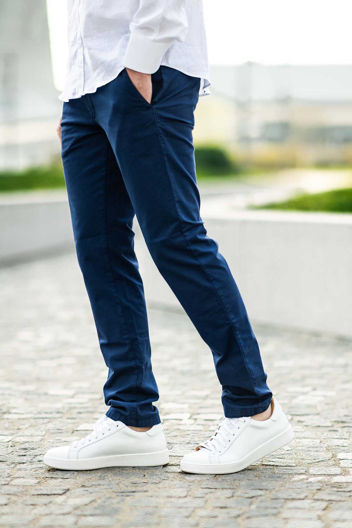 Pantalon Bleu Royal Fabriqué en Italie