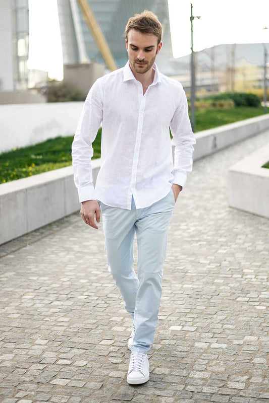 Pantalon Bleu Royal Fabriqué en Italie