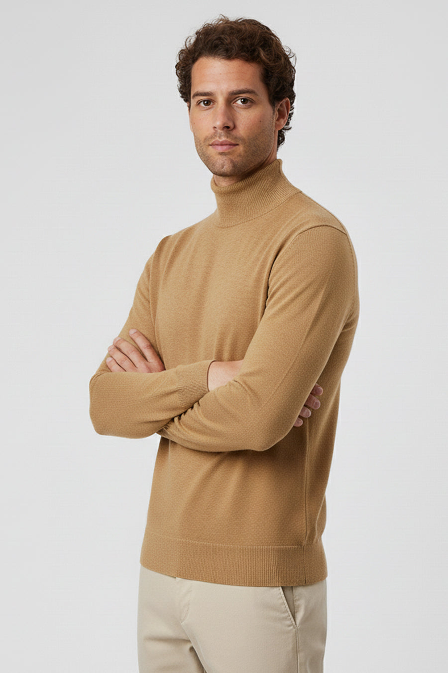 Collo Alto Camel 100% Lana