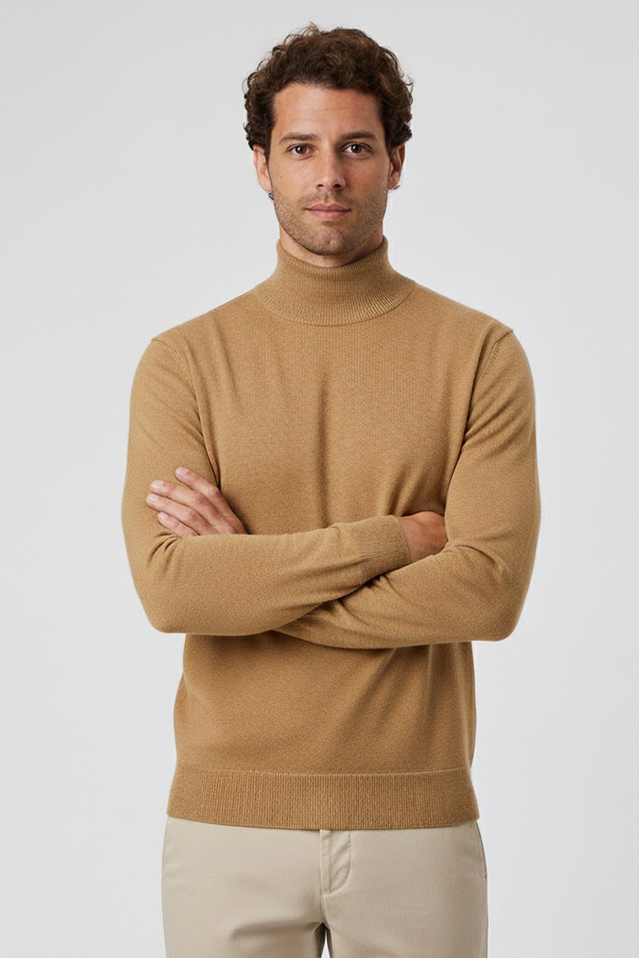 Collo Alto Camel 100% Lana