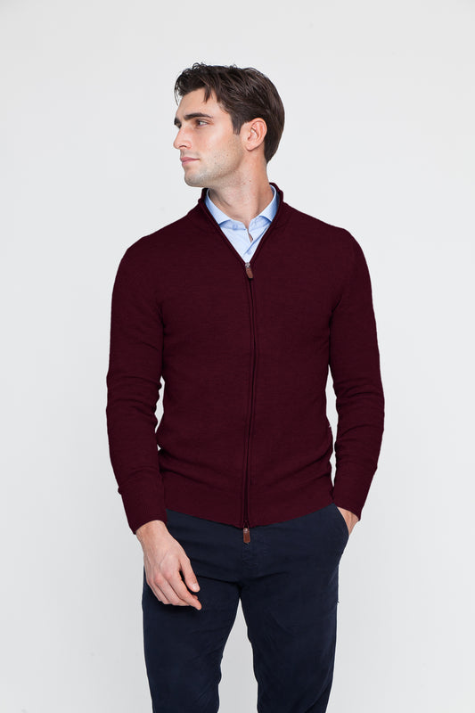 Sweater con Creamallera Bordeaux