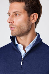 Mezza Zip Blue Royal Cashmere & Merinos