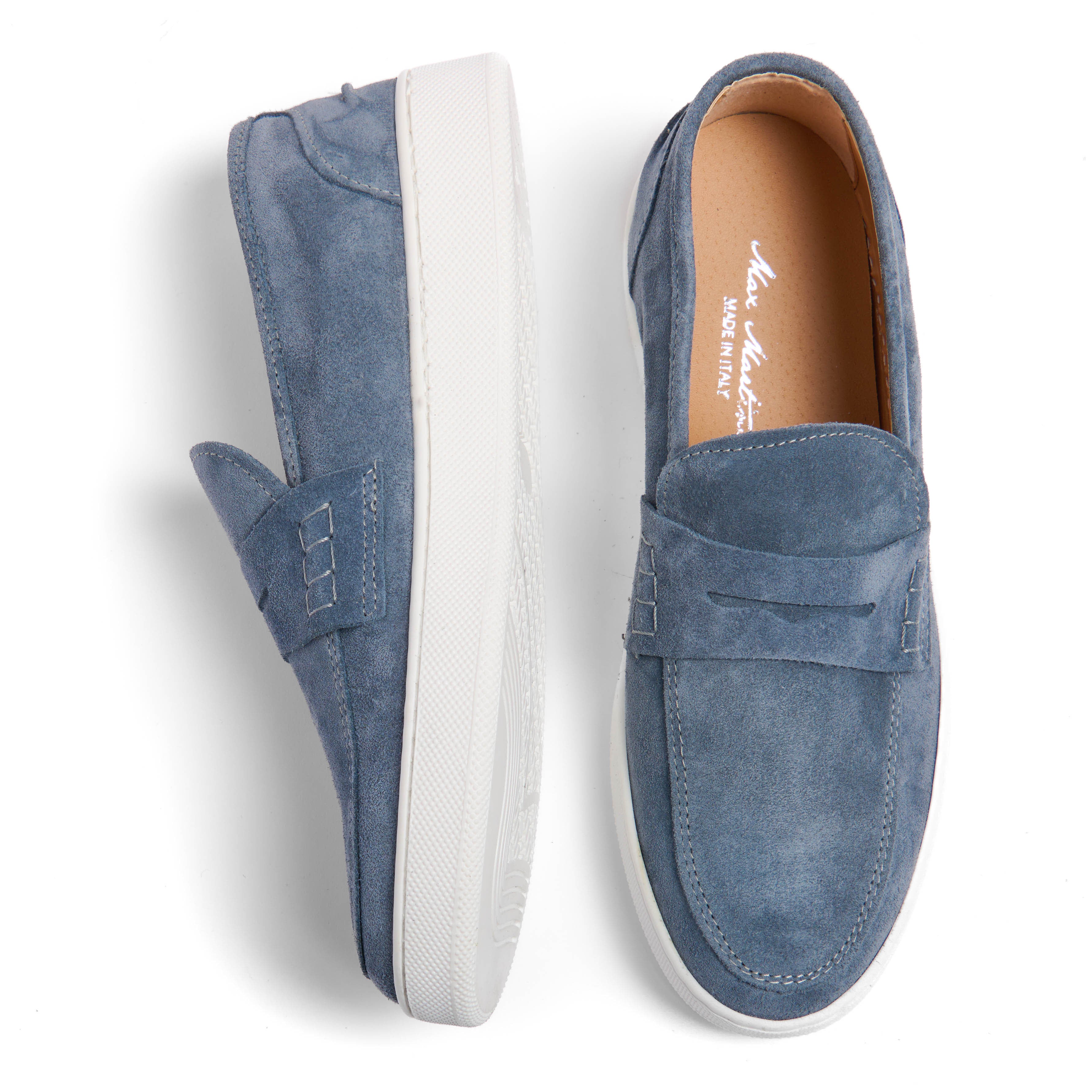 Mocassini Uomo in Camoscio Made in Italy Blue Royal €79,99