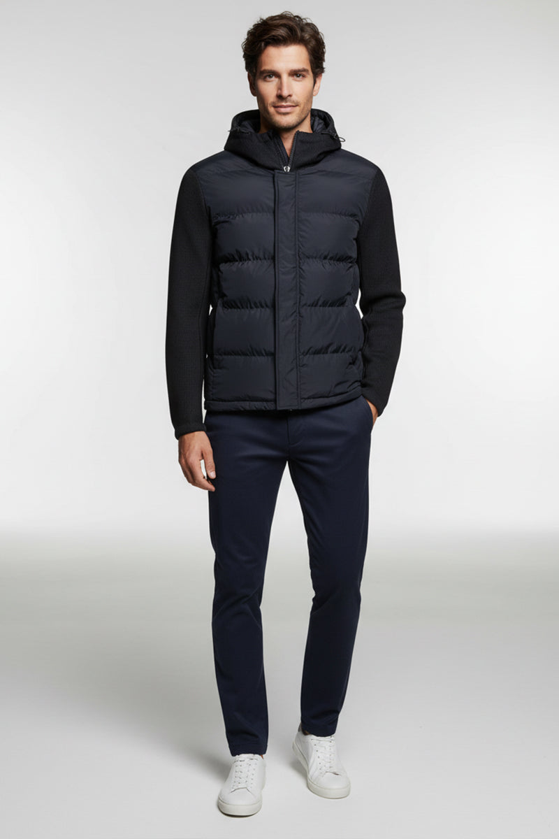 Giubbino Maglione Blue con Cappuccio