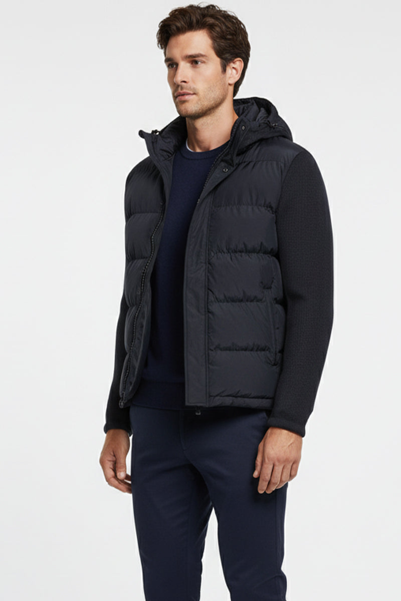 Giubbino Maglione Blue con Cappuccio