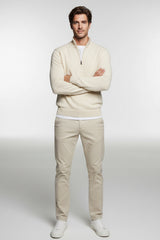  Mezza Zip Beige Chiaro