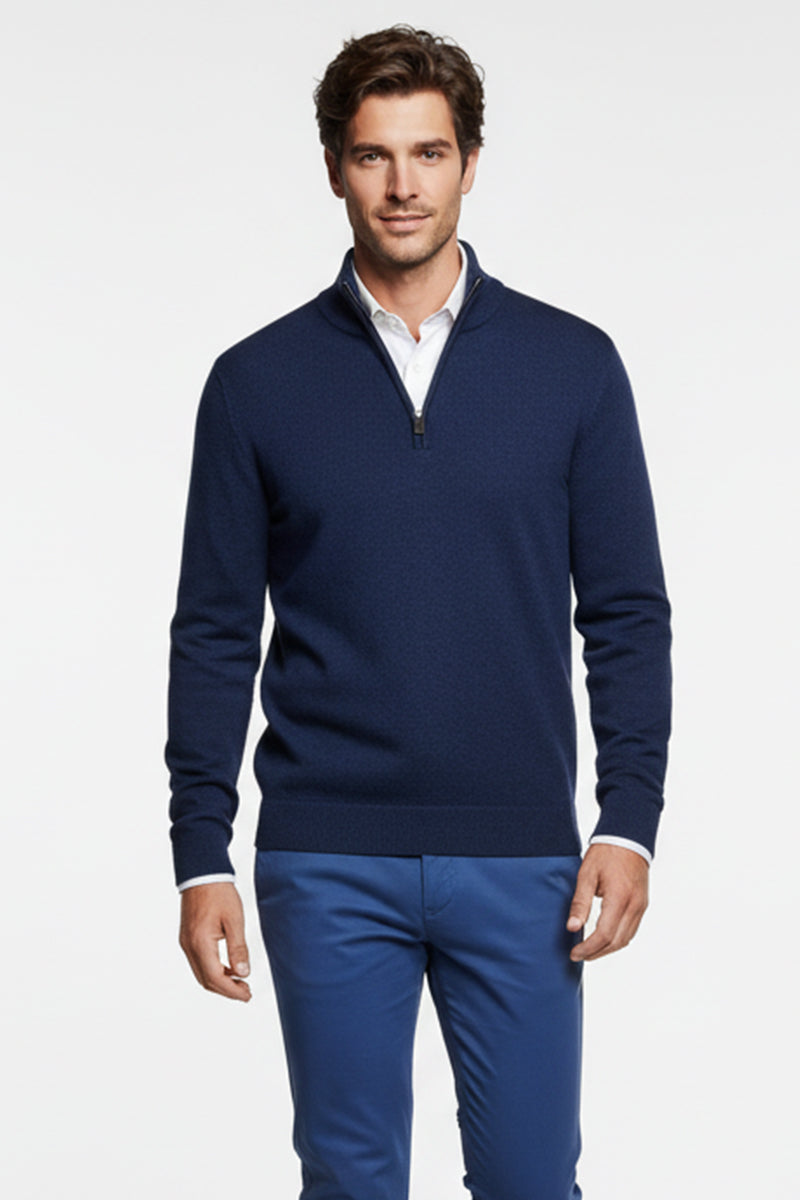 Mezza Zip Blue Royal Cashmere e Lana Merinos