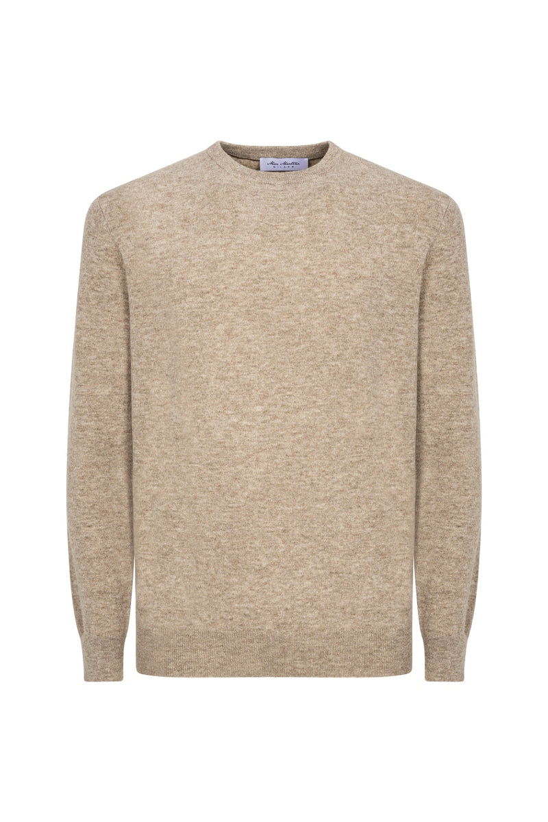 Girocollo Beige Cashmere e Lana Merinos