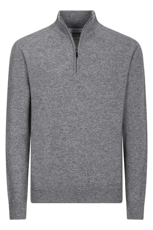 Half zip in medium gray viscose