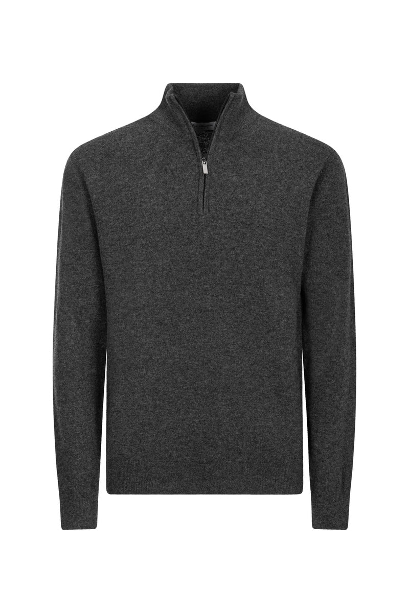 Mezza Zip Antracite Cashmere e Lana Merinos
