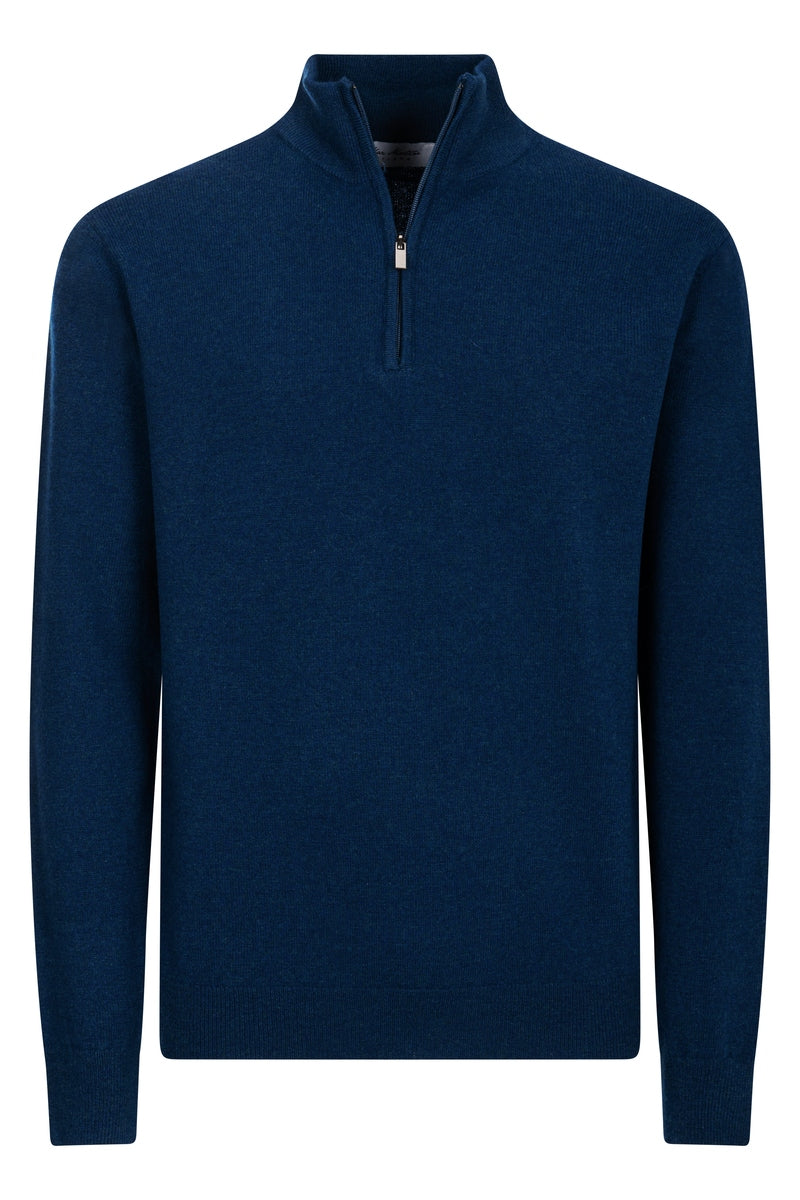 Mezza Zip Blue Royal Cashmere e Lana Merinos