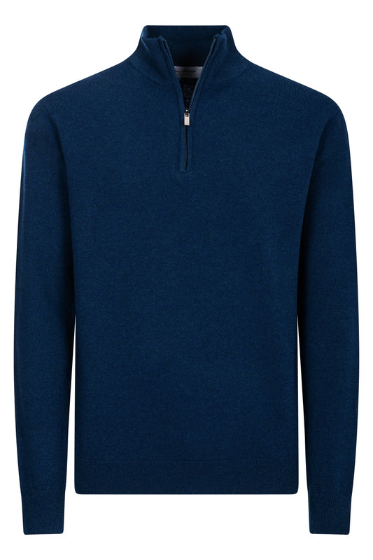 Mezza Zip Blue Royal Cashmere e Lana Merinos