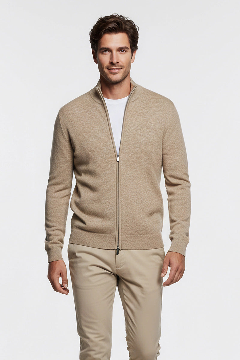 Zip Beige Cashmere e Lana Merinos