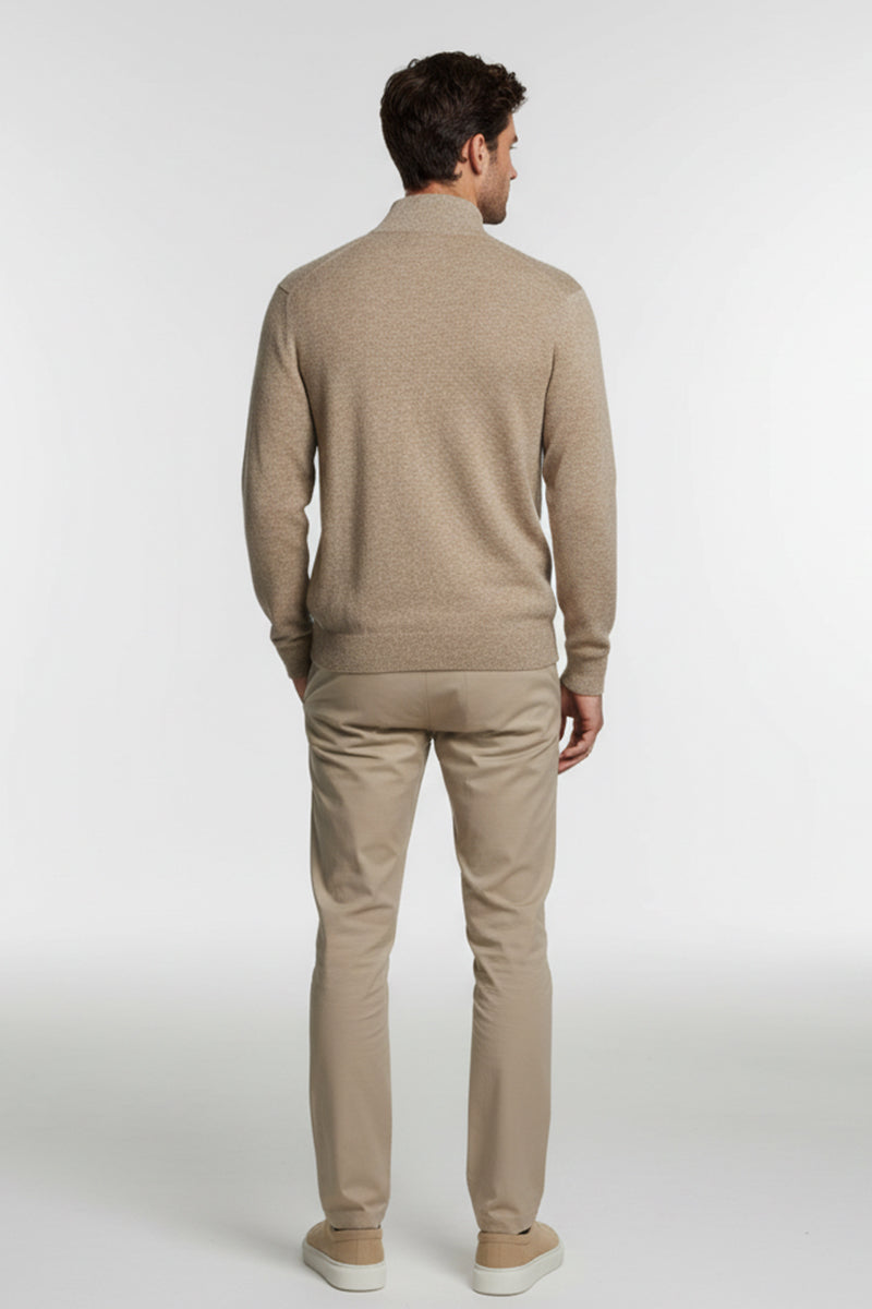 Zip Beige Cashmere e Lana Merinos