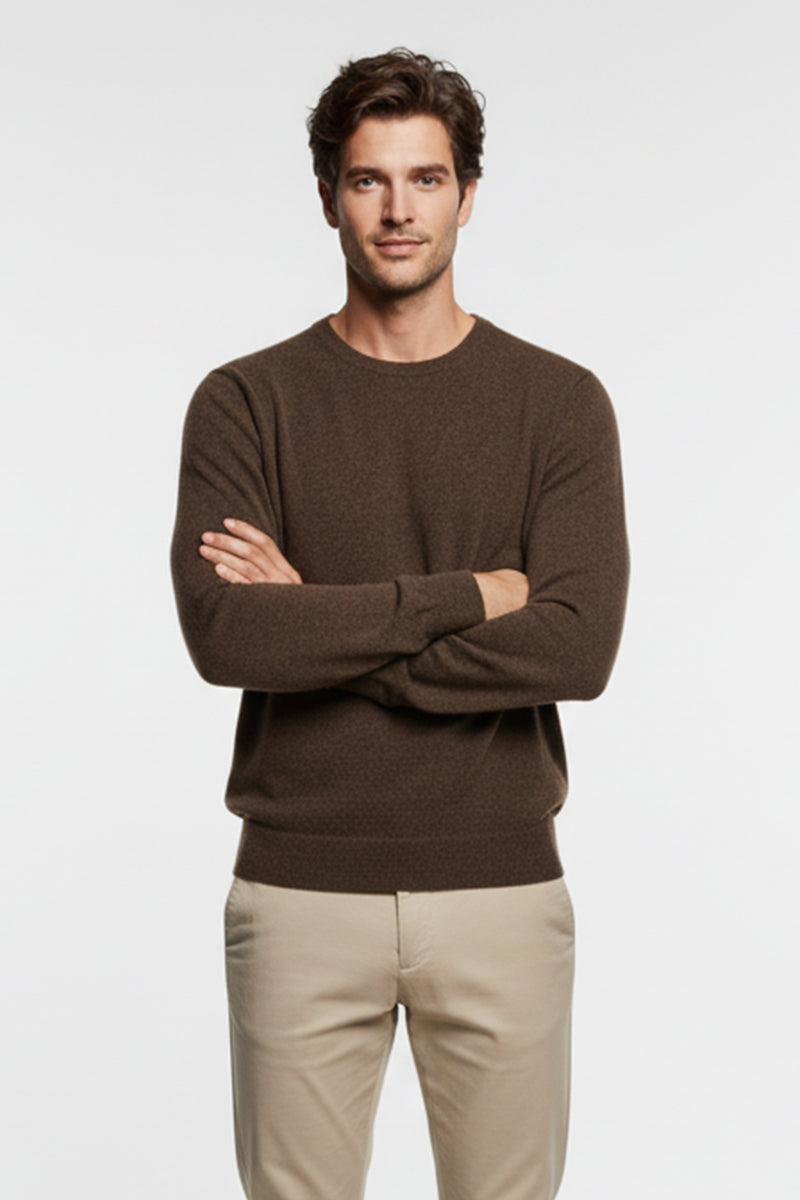 Girocollo Marrone Cashmere e Lana Merinos