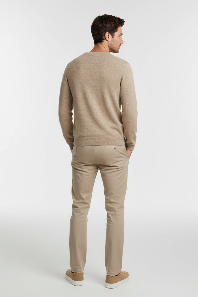 Girocollo Misto Viscosa Beige