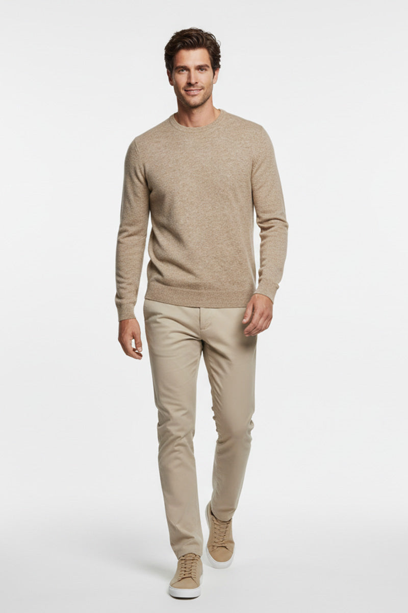 Girocollo Misto Viscosa Beige