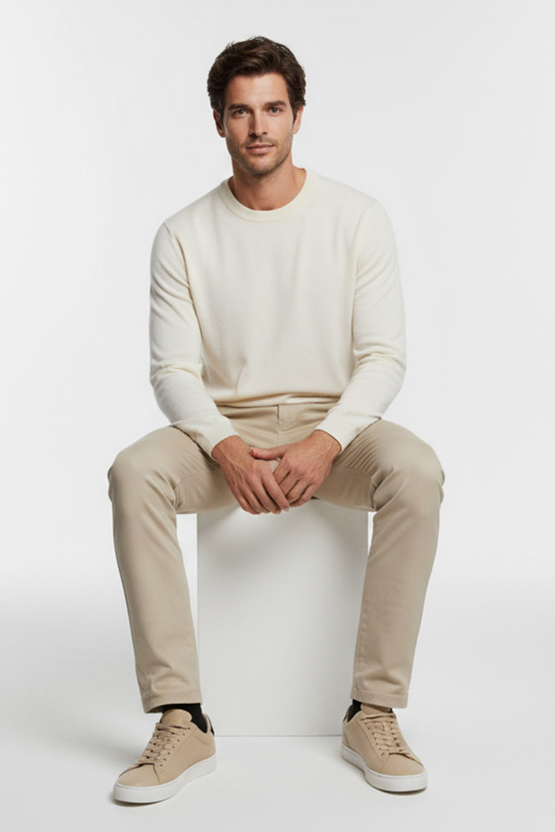 Girocollo Crema Cashmere e Lana Merinos