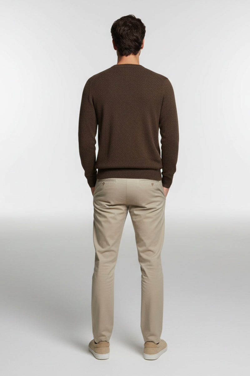 Girocollo Marrone Cashmere e Lana Merinos