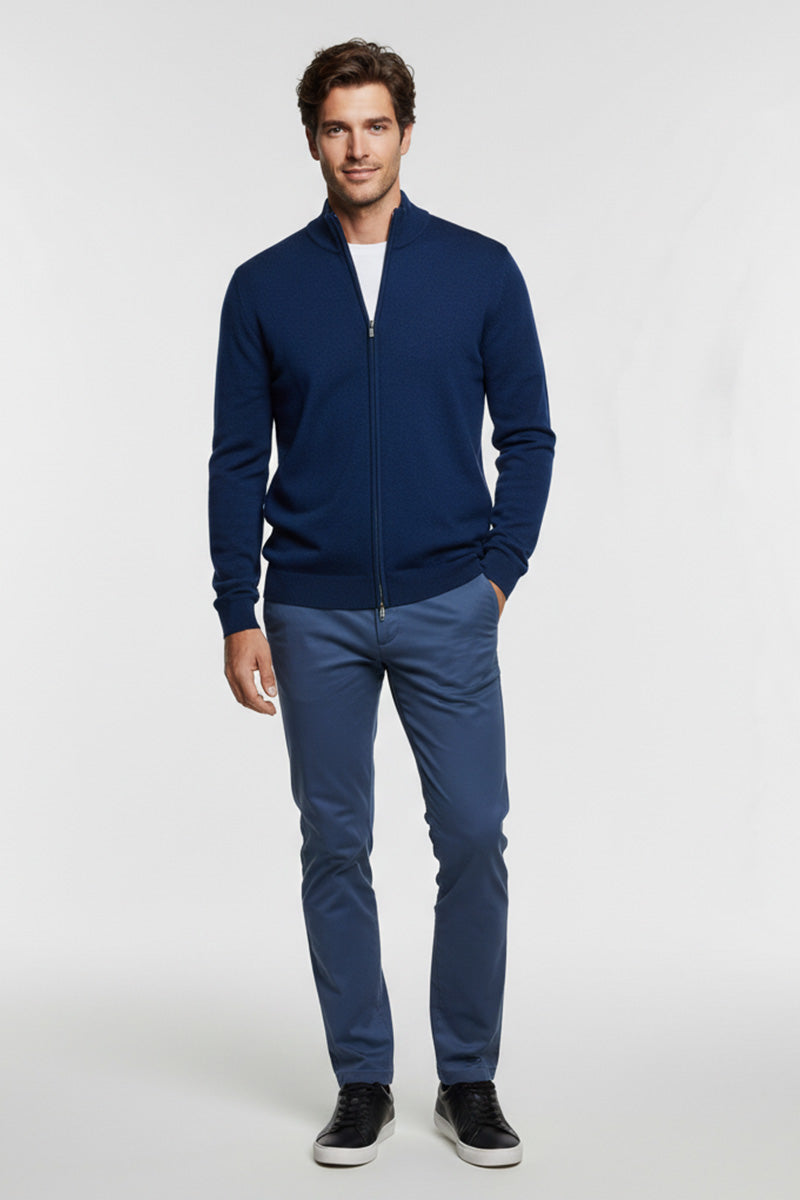 Zip Blue Royal Cashmere e Lana Merinos