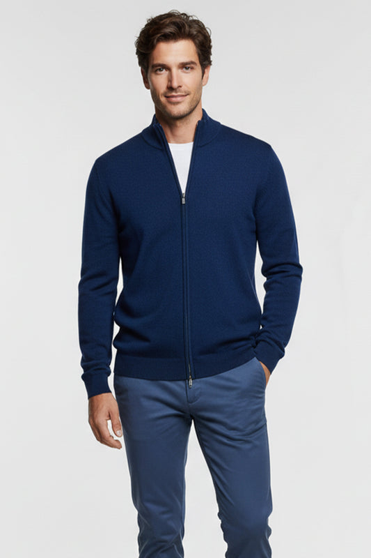 Zip Blue Royal Cashmere e Lana Merinos