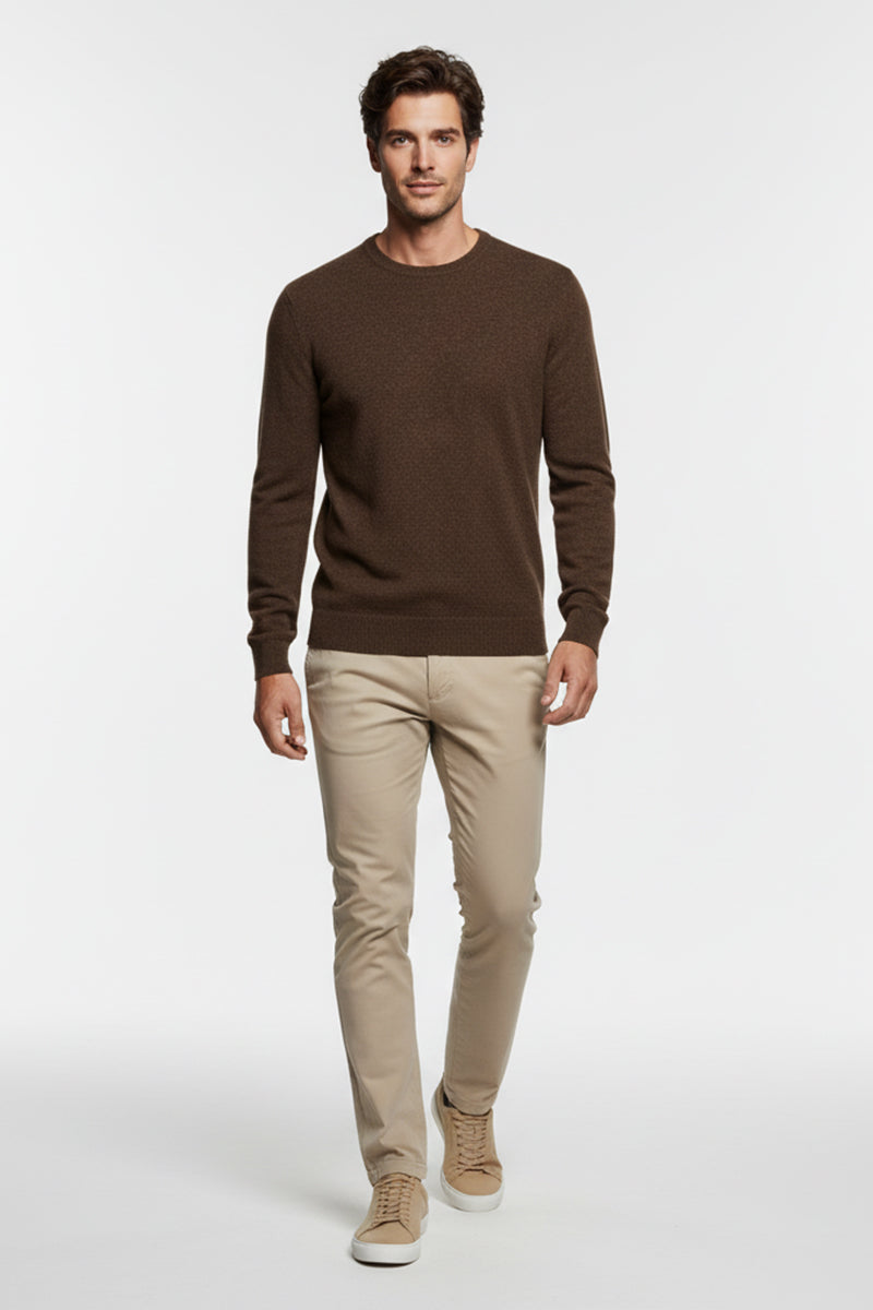 Girocollo Marrone Cashmere e Lana Merinos