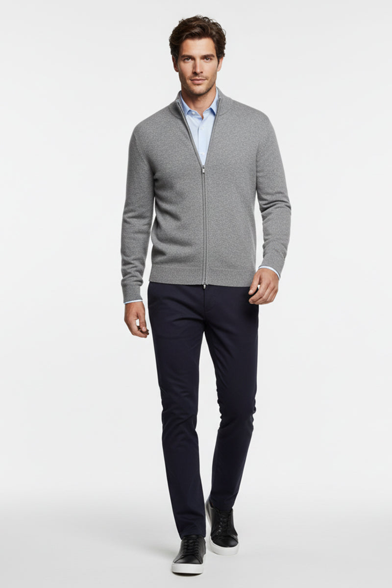 Zip Grigio Cashmere e Lana Merinos