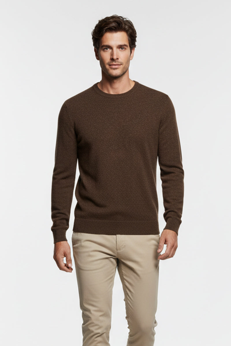 Girocollo Marrone Cashmere e Lana Merinos