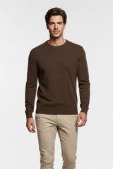 Girocollo Marrone Cashmere e Lana Merinos
