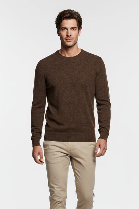 Girocollo Marrone Cashmere e Lana Merinos