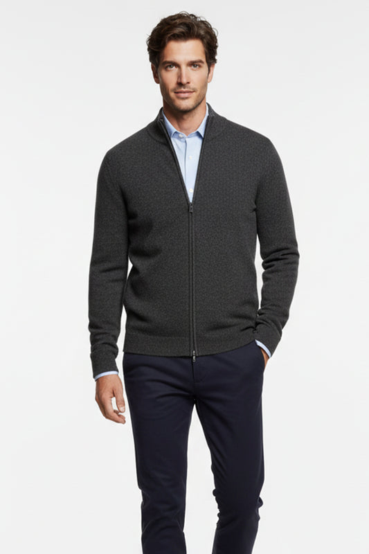 Zip Antracite Cashmere e Lana Merinos