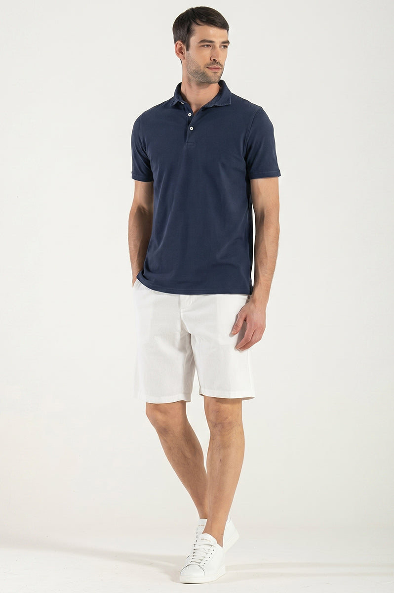 Bermuda Uomo in Lino Cotone Bianco