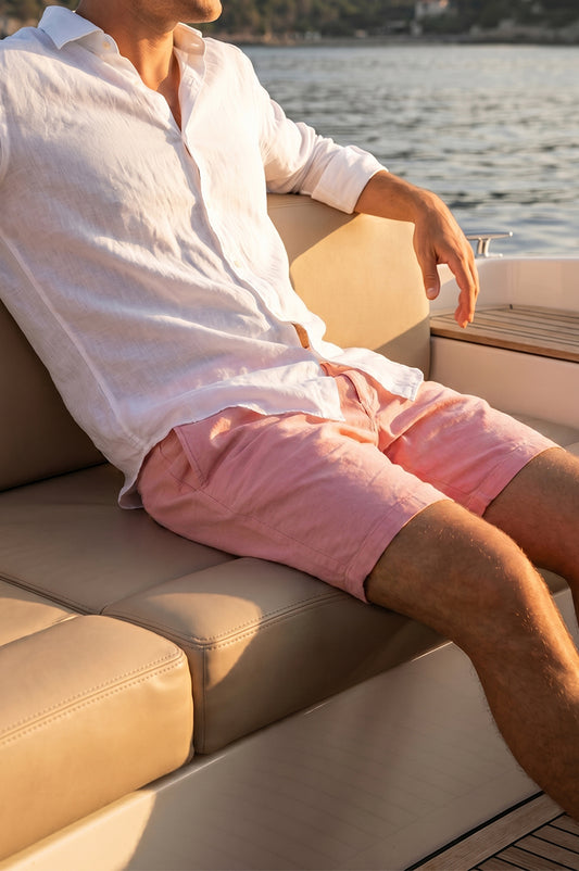 Bermuda in Cotone Organico Colore Corallo