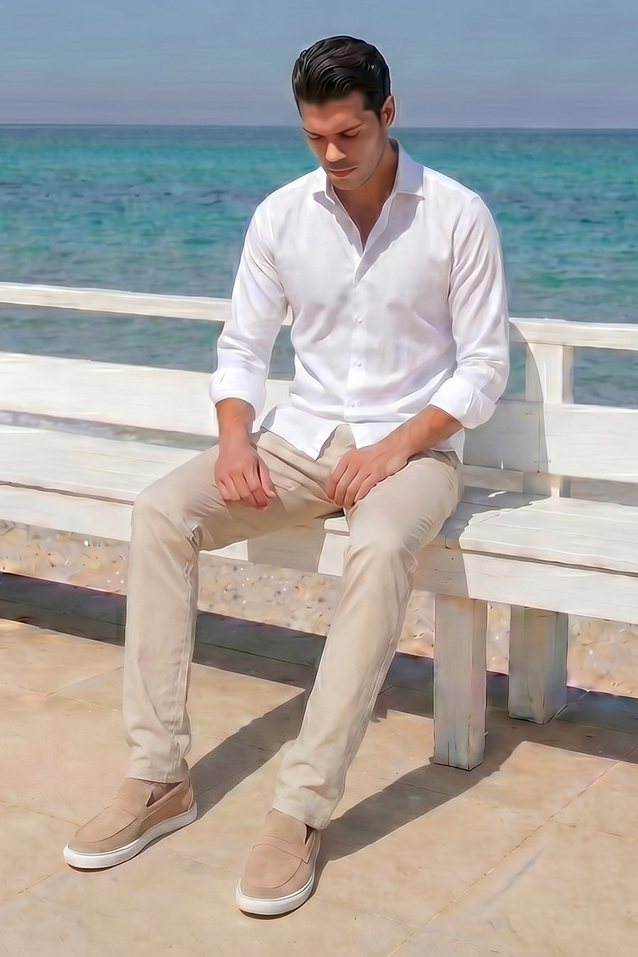 Pack Camicia Bianca e Pantaloni Beige