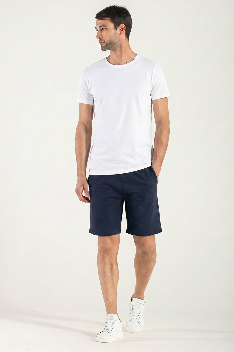 Bermuda in Cotone Felpato Blue