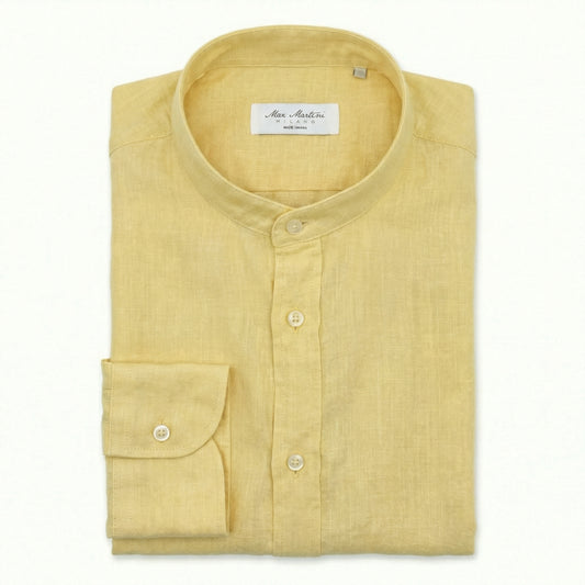 Camicia Puro Lino Mao Gialla