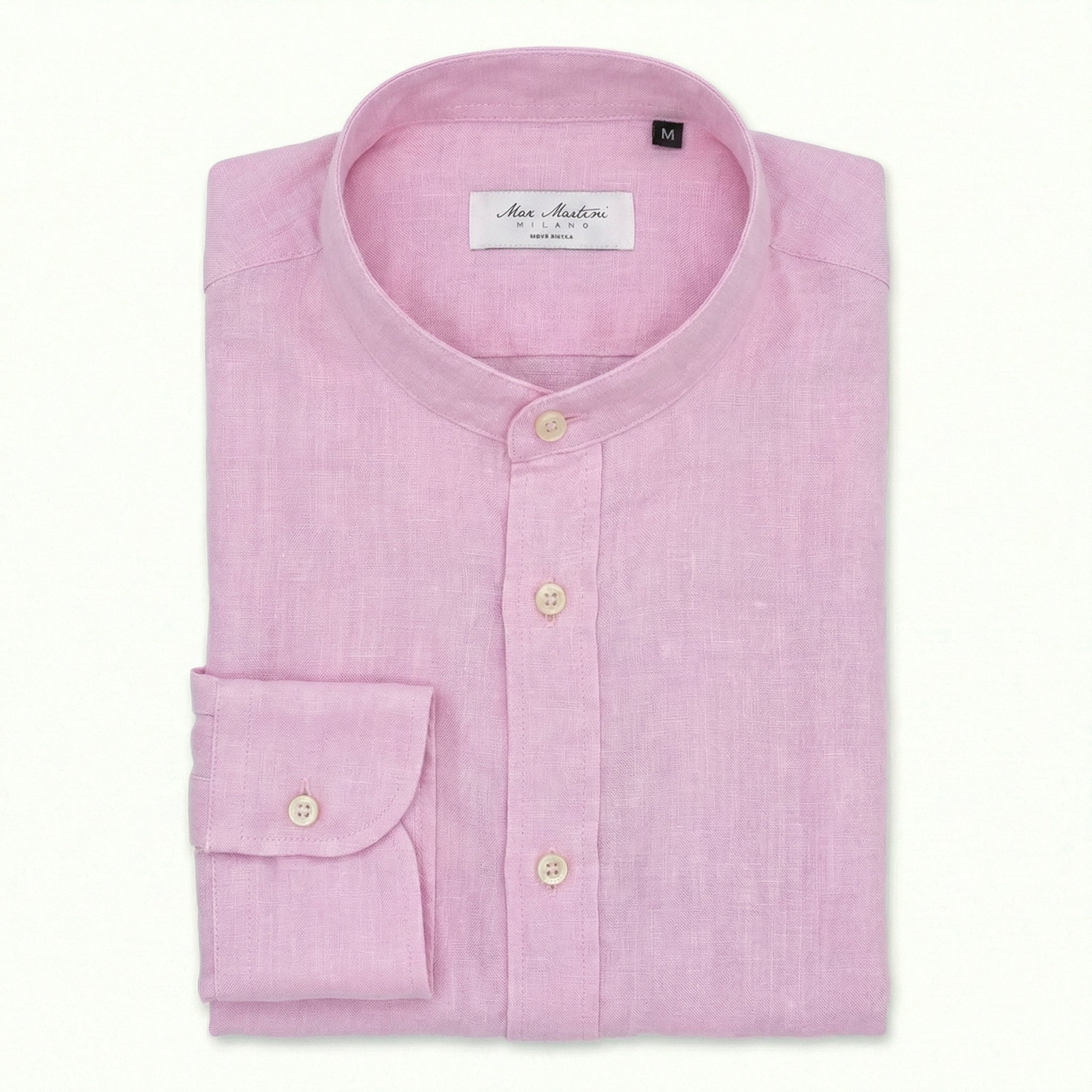 Camicia Puro Lino Mao Rosa