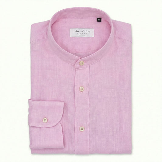 Camicia Puro Lino Mao Rosa