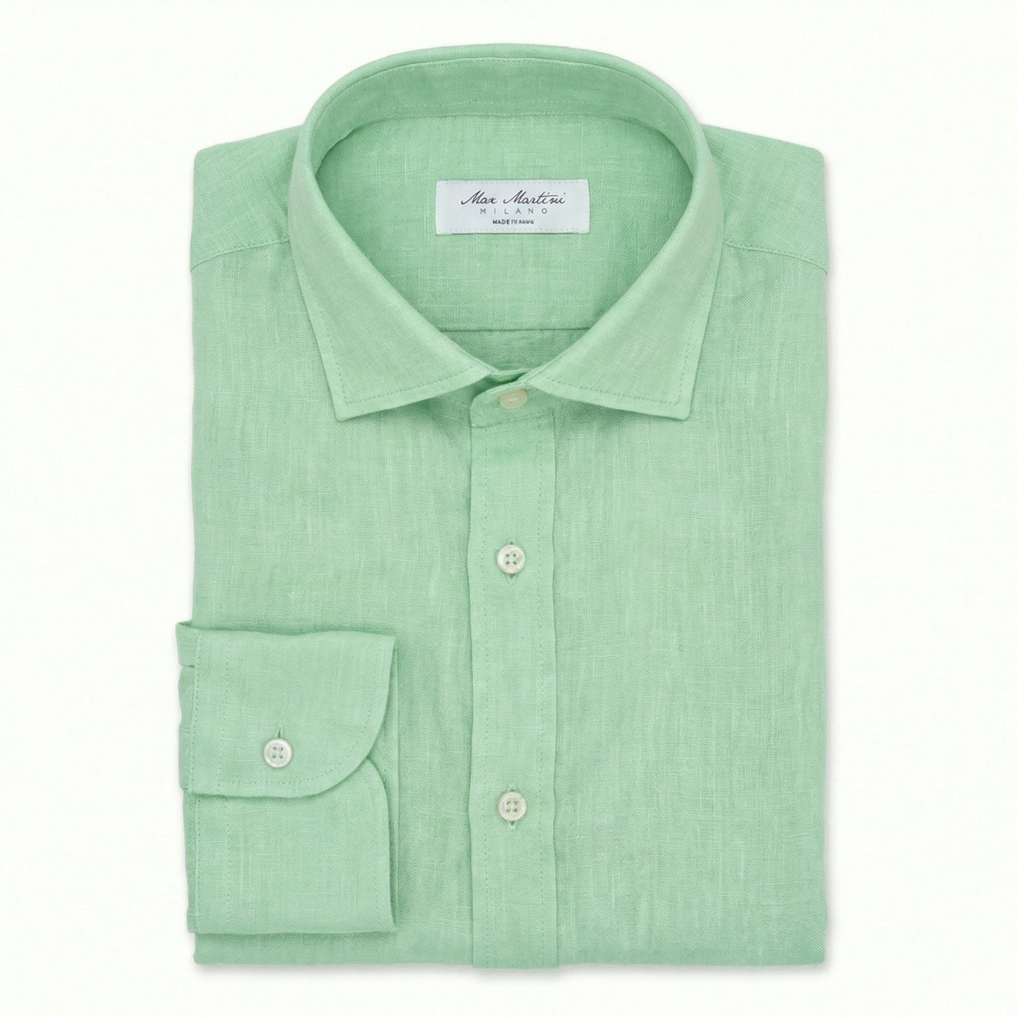 Camicia Puro Lino Verde Mare