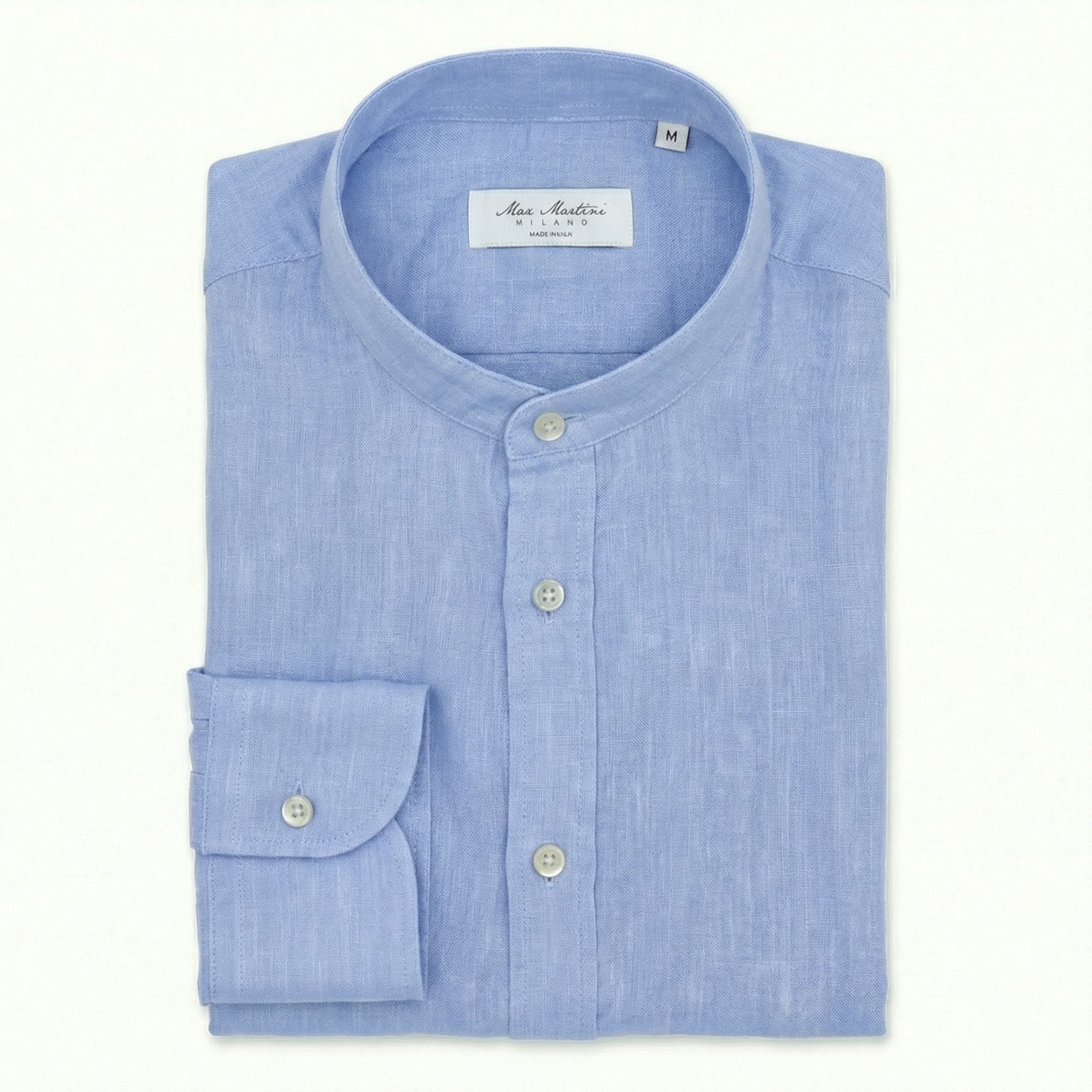 Camicia Puro Lino Mao Celeste