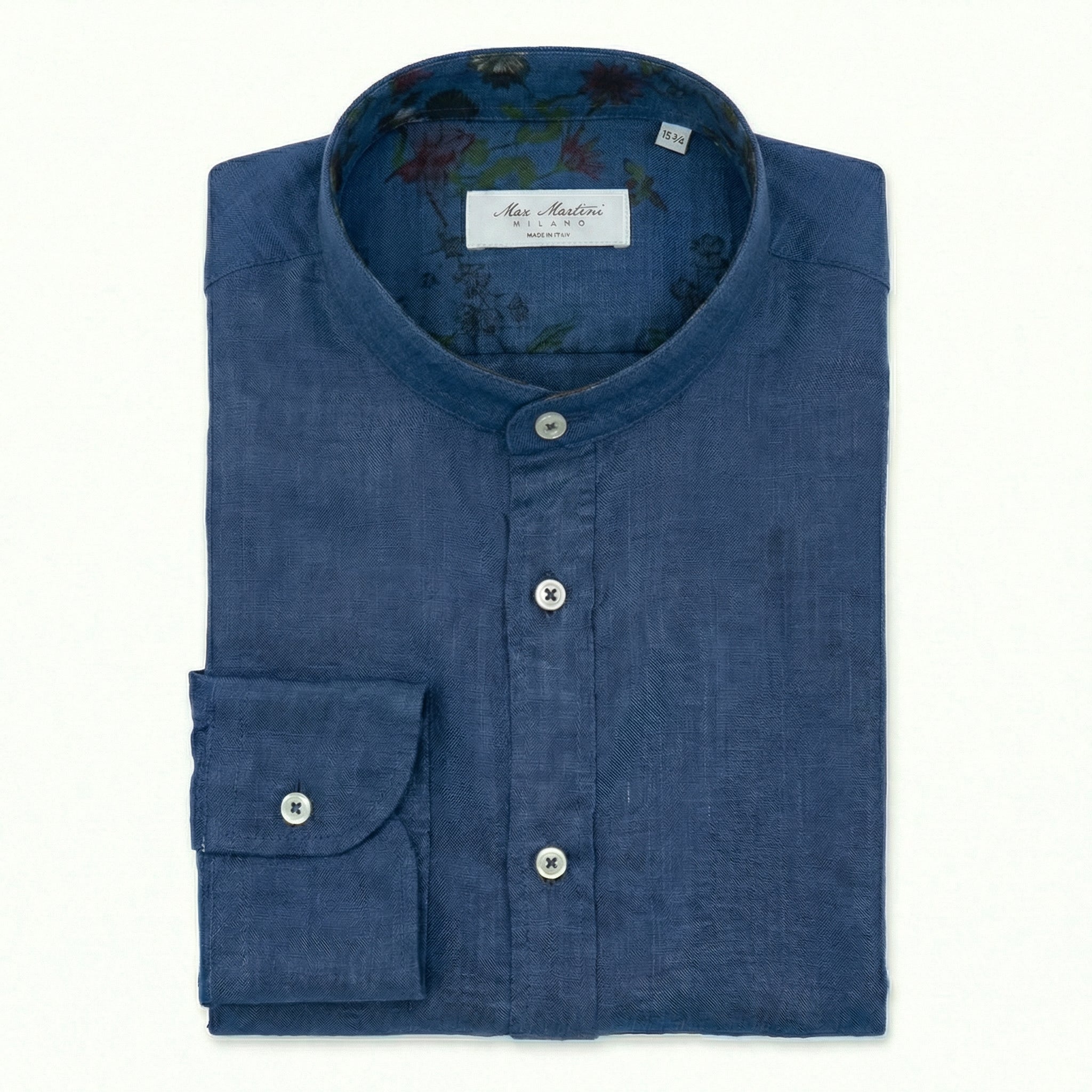 Camicia Puro Lino Mao Oceano Moderna