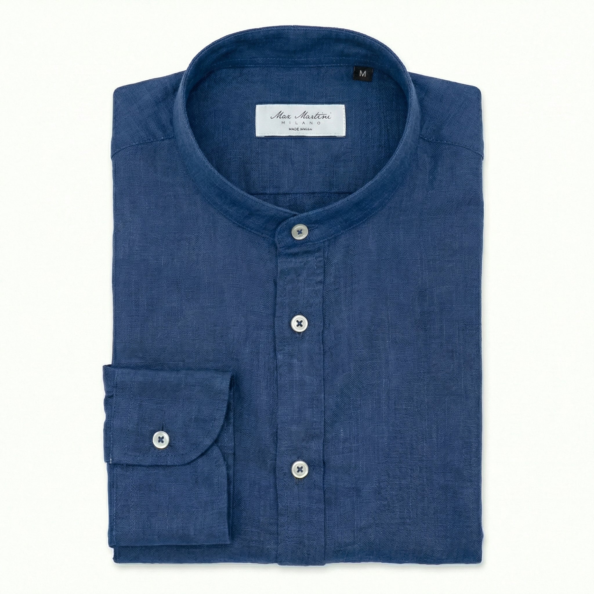 Camicia Puro Lino Mao Blu