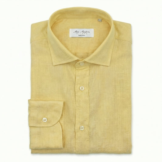 Camicia Puro Lino Gialla