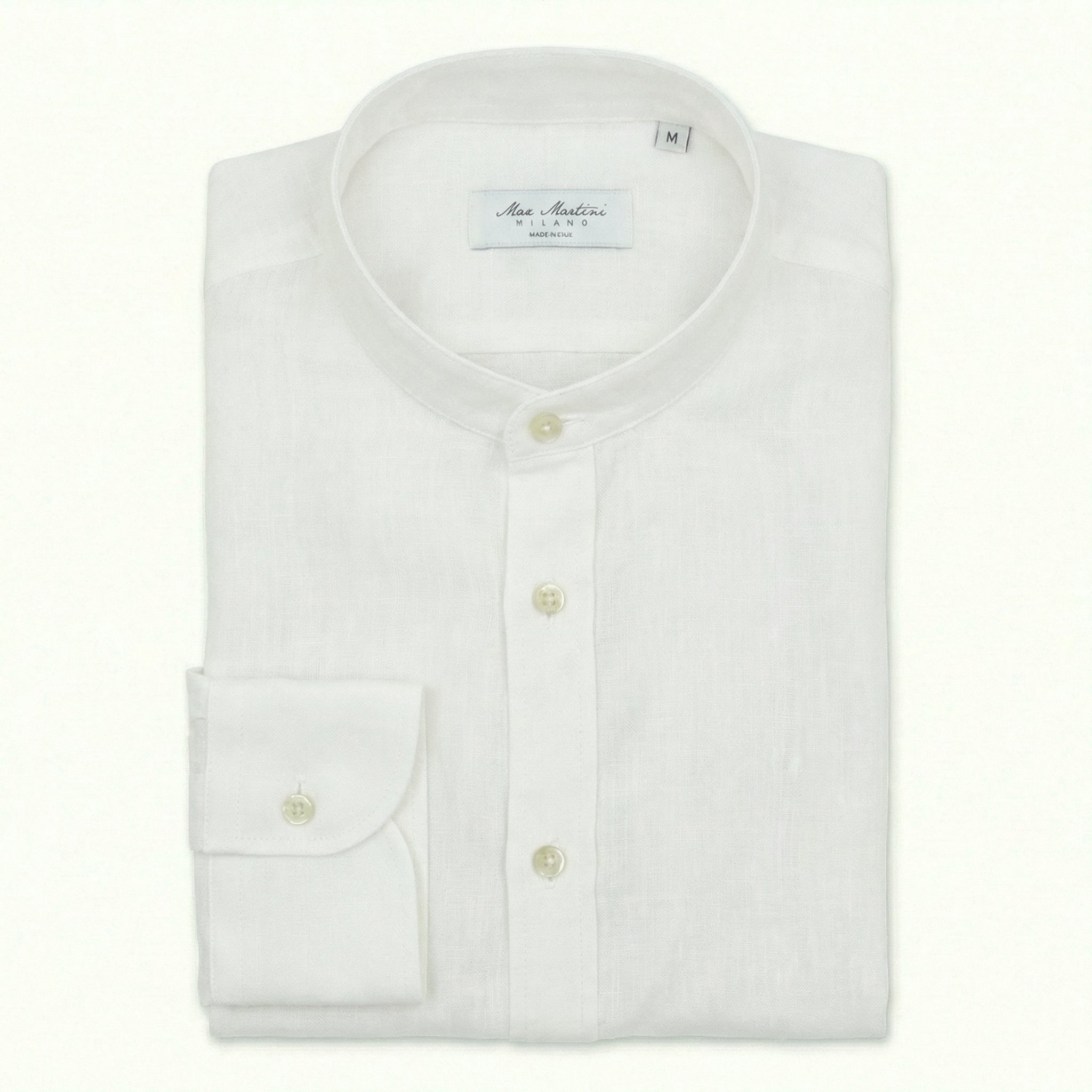 Camicia Puro Lino Mao Bianca