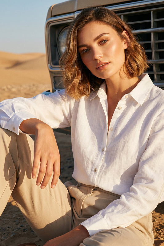 Chemise en lin blanc Portofino