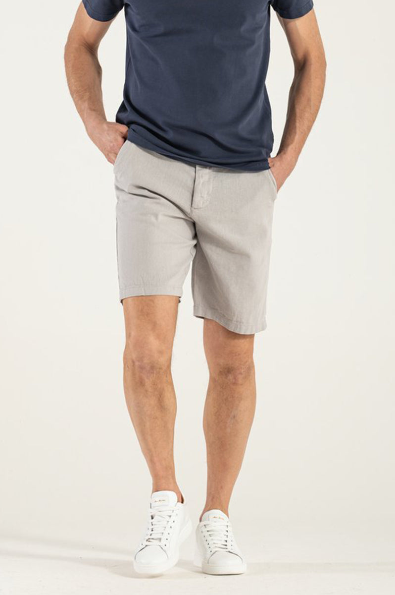 Bermuda Homme en Lin Coton Gris