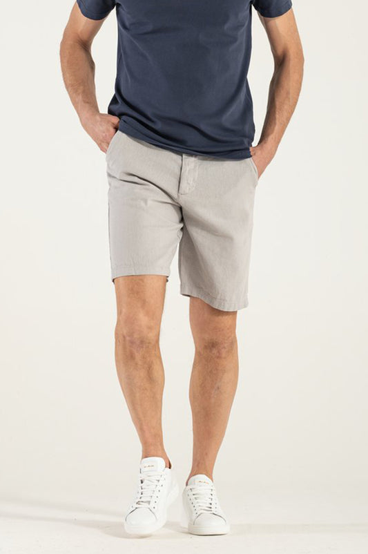 Bermudashorts för män i grått bomullslinne