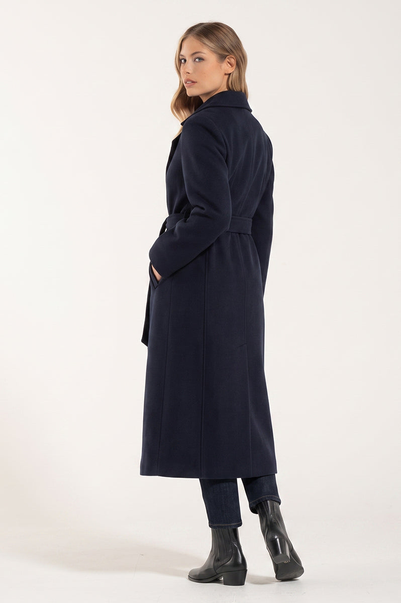 Pariser blauer Wollmantel