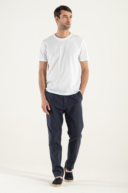 Pantalones azules de linos